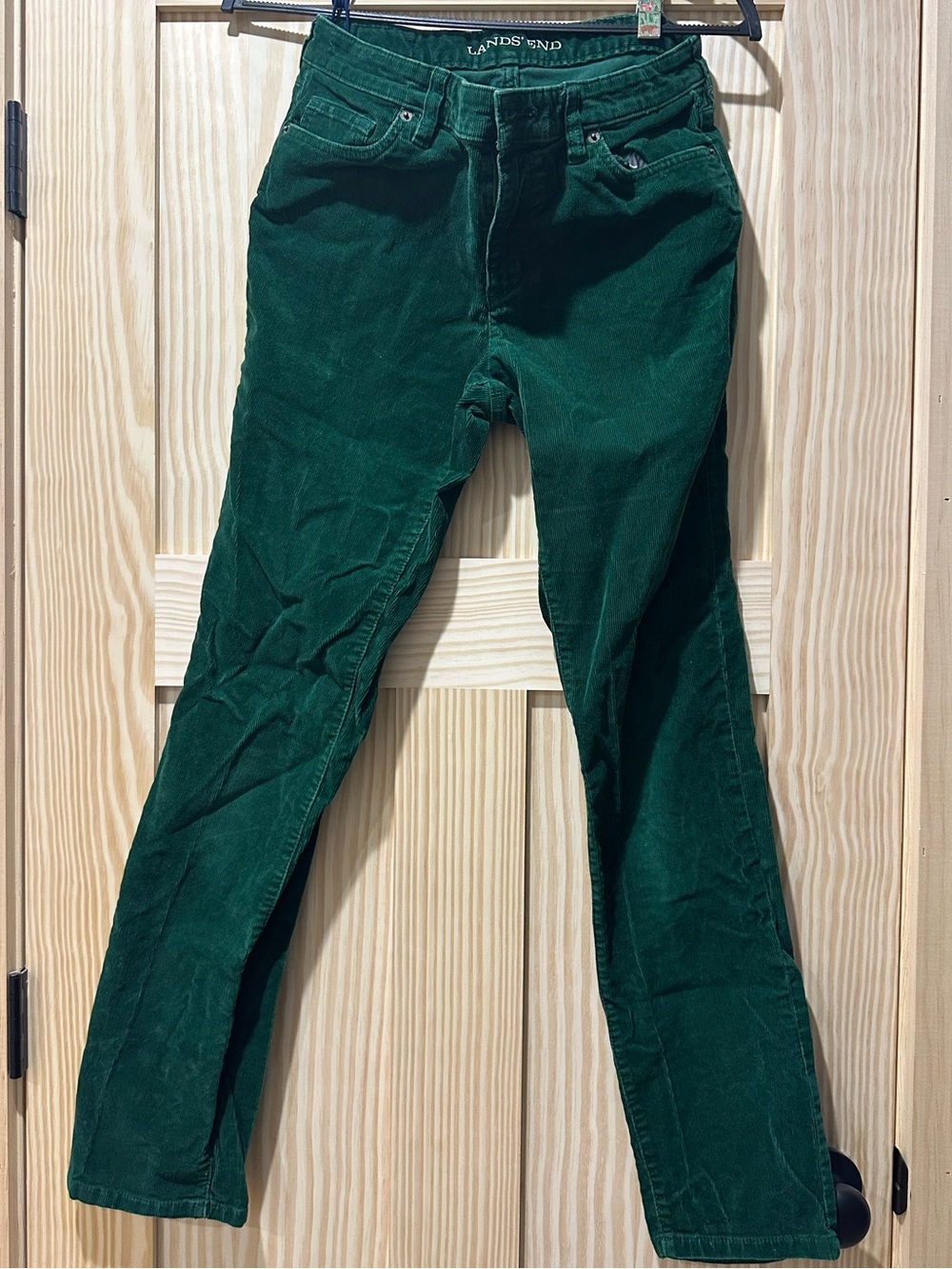Lands' End Emerald Green Corduroy Mid-Rise Slim Pants